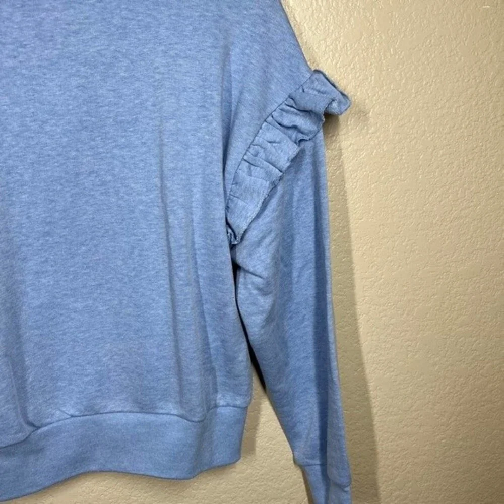 Gap kids blue sweater long sleeve sweatshirt ruffle detail on sleeve size L(10)